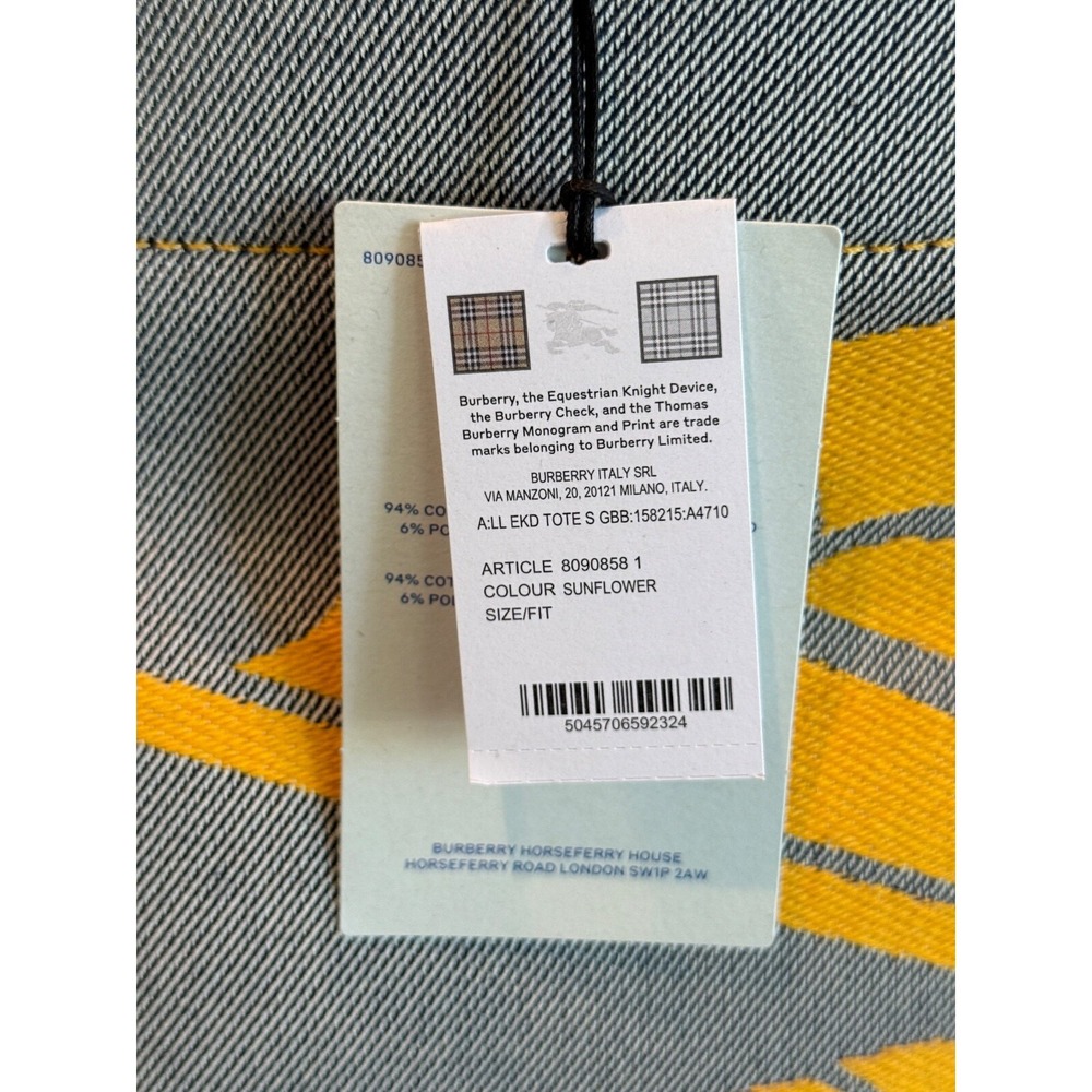 Burberry Unisex Cotton LL EKD Tote in Sunflower, large, with graphic, 8090858 - Picture 10 of 13